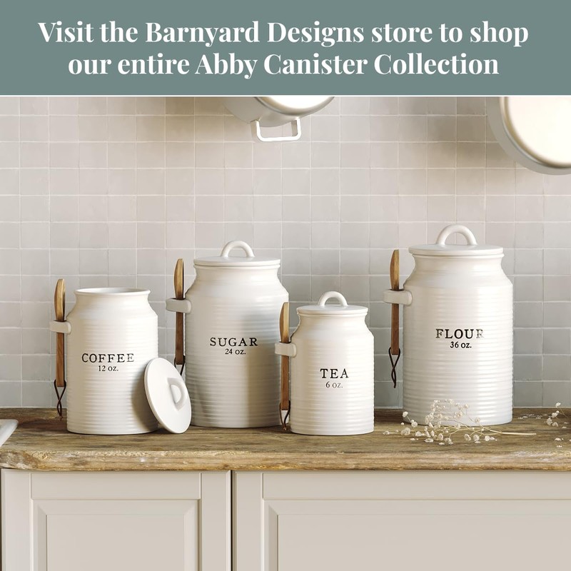 Barnyard Designs Coffee Canister for Kitchen Counter, Decorative Ceramic Coffee
