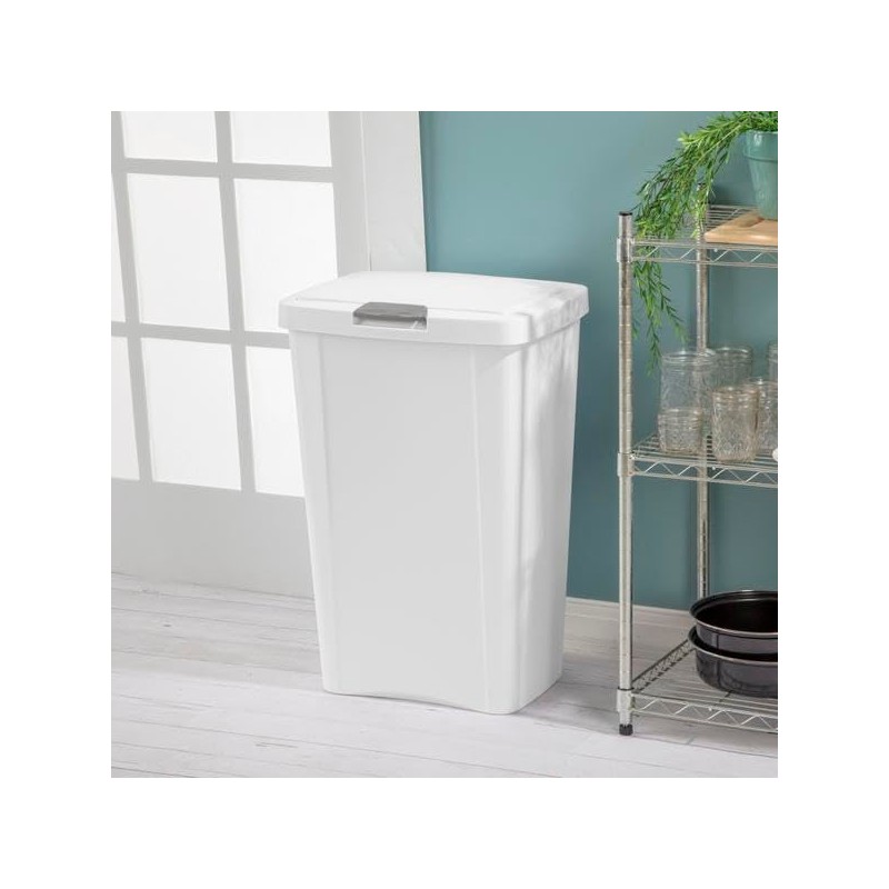 STERILITE 10458004 Touch Can, White, 13 Gallon