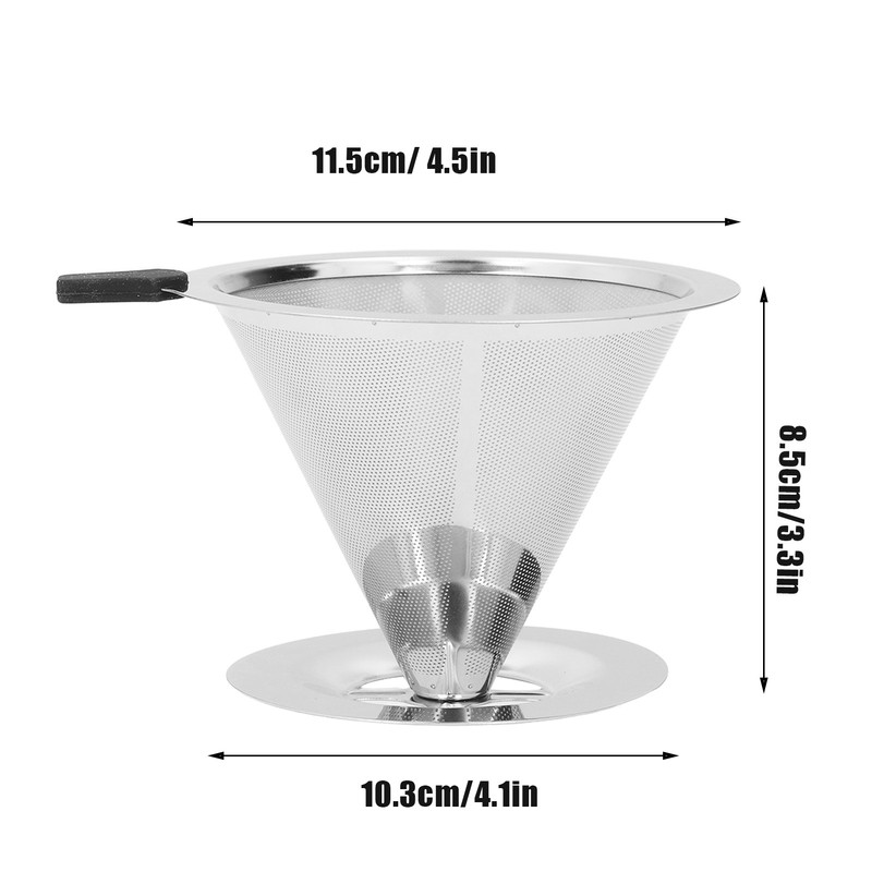 Coffee Dripper Stainless Steel Reusable Pour Over Coffee Dripper for