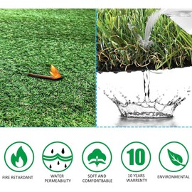 Petgrow Realistic Artificial Grass Rug Customized Size- Thick Fake Grass Pet Dog Mat Pad with Drain Holes- Indoor Outdoor Astroturf Garden Lawn Landscape Balcony Synthetic Faux Grass
