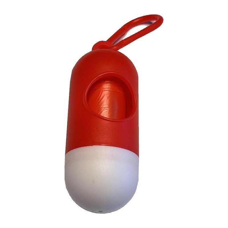 HappiTimz Dog Poop Bag Dispenser - With Bags - Red