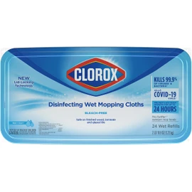 Clorox Disinfecting Wet Mopping Cloths, Rain Clean, 24 Wet Refills (Package May Vary)