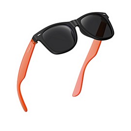 Pluxmooc Unisex Sunglasses Orange Frame,Unique Cool Sun Glasses for Party,Vintage Style Dark Gray Lens Fit Narrow Medium Face UV Protection