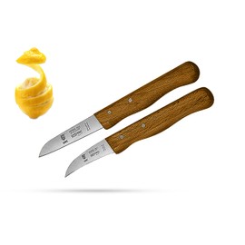 SMI Solingen Bird Beak Knife Germany Paring Knife Set Wooden Handle Peeling Knife for Fruits and Vegetables Knife Straight & Curved Stainless Steel Sharp Blade, Not Dishwasher Safe