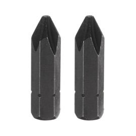 HARFINGTON 2pcs PH2 Phillips Screwdriver Bit 5/16" Hex Shank 32mm/1.26" Length Magnetic Cross Head Hex Bits S2 Steel Screw Driver Bit for Impact Electric Screw Driver Power Tools, Black