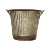 6" Washboard Planter w/Handle-Aged Mocha