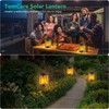 TomCare Solar Lanterns Outdoor Upgraded Flickering Flame Waterproof Hanging Lanterns