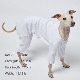 Lucky Petter Pet Clothes for Dog Cat Puppy Basic Pajamas Durable and Elastic Dog Pajamas Onesie Outfits (X-Large, Basic White)