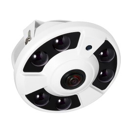 REVODATA 5MP Fisheye POE IP Camera, 1.7mm Lens(170° FOV), 6 Array IR LED Night Vision, Indoor Dome Surveillance Cam Motion Detection, PC/Phone App(IF02-P-TS)