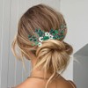 JONKY Bridal Crystal Hair Comb Rhinestone Wedding Hair Piece Floral