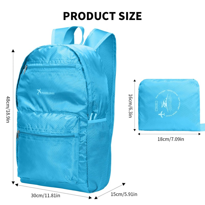 Lightweight Foldable Backpack Small Waterproof Hiking Rucksack Durable Packable Backpacks
