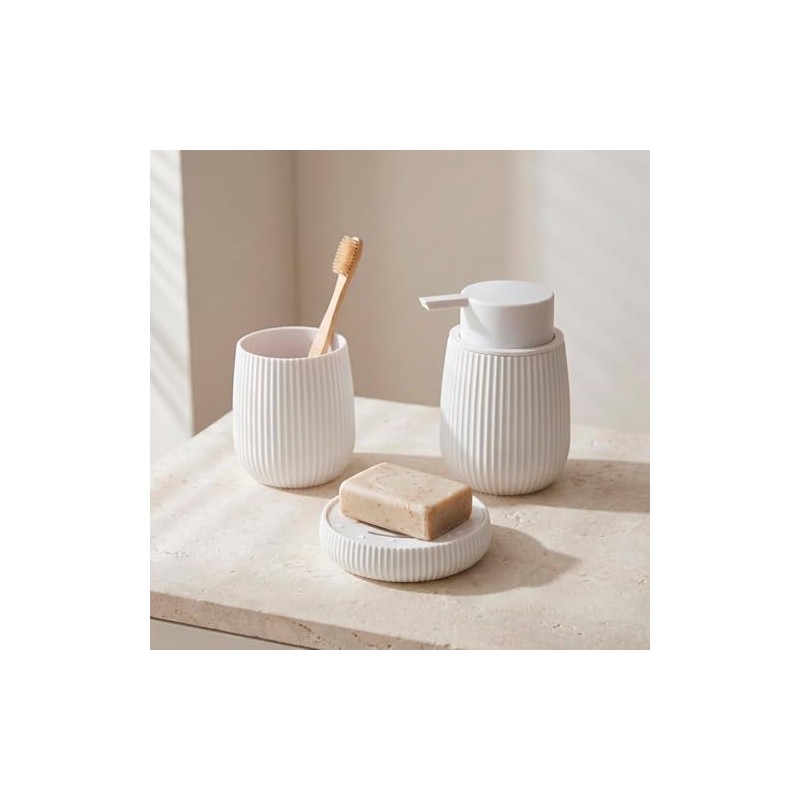 Set de Accesorios para Baño 5 Piezas Texturizado Vertical, Juego