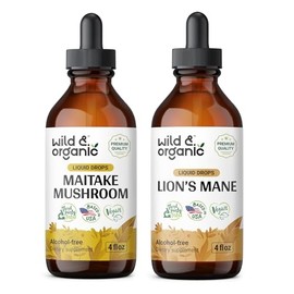Wild & Organic Maitake Mushroom Tincture 4 fl oz & Lion's Mane Tincture 4 fl oz