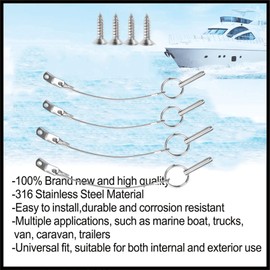 316 Stainless Steel Quick Release Pin for Bimini top, Marine Bimini Top Pin with Lanyard & Free Screws