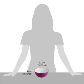 Omada Design Schüssel für Pasta und Salat (1,5 Liter), Schüssel aus Polypropylen und integrierten antimikrobiellen Mitteln eliminiert Bakterien und Pilze. Made in Italy, Linea Sanaliving, Weiß Fuchsie