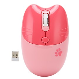 Wireless Mouse BT5.1 Or 2.4GHz Silent Click Adjustable DPI Auto Sleep Office Mouse for Girl Working Family School Cafe Pink