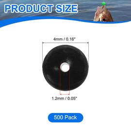 YELARXI Fishing Beads Holographic Soft Plastic Fish Rigs 4 mm (500 Pack, Black)