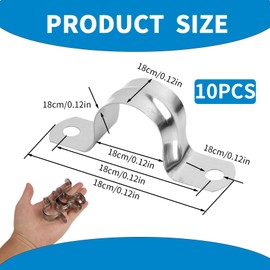 20MM Pipe Strap Clamp 20pcs Set,304 Stainless Steel U Bracket 2 Hole Tube Strap, Durable U-Tube Clamp Pipe Strap Holder Brackets Saddle Clip, for Securing Pipes in Home and Industrial Use