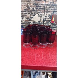 Luminarc/Arcoroc LUMINARC ARCOROC RUBY RED CUT TO CLEAR STEMMED  GOBLETS Sold In Sets Of 2 G10