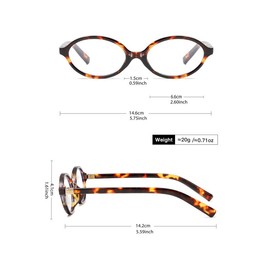 Tortoiseshell Print Oval Frame Eyeglasses, Trendy Casual Full Rim Eyeglasses for Everyday Use, Fashion Accessories for Outdoor Activities - Color: Black, Size: one size fits all