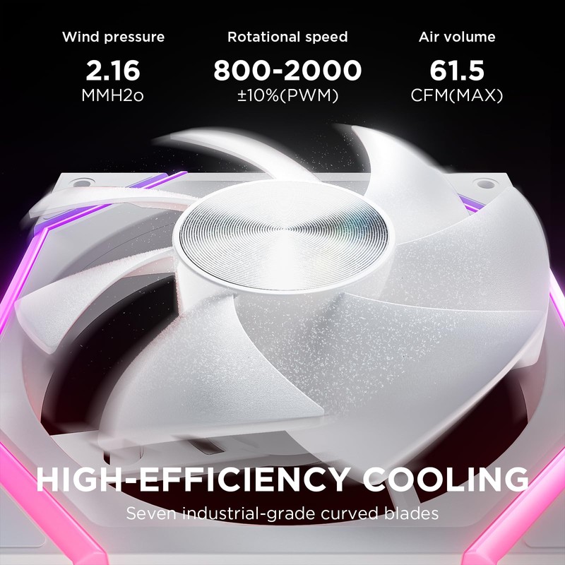 Asiahorse Nyota 120mm Case Fan with Efficient Cooling, ARGB Fan