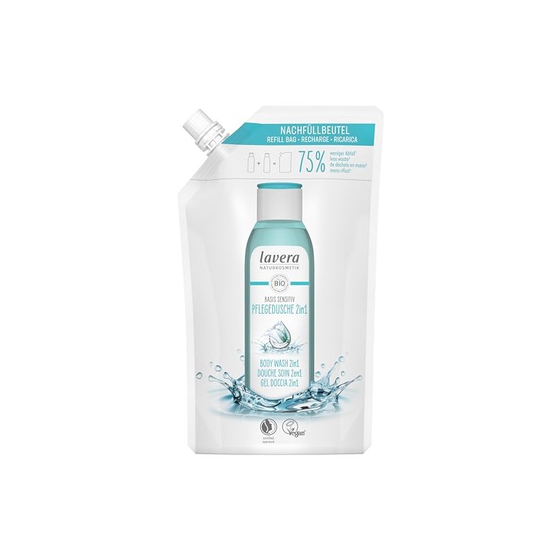 Lavera Refill Bag Basis Sensitive Shower 2 in 1, 0.5