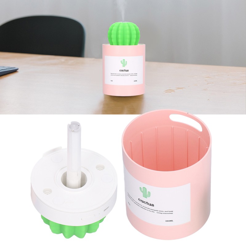 280ml Cactus Desktop Humidifier USB Power Supply Mute Nano Atomization