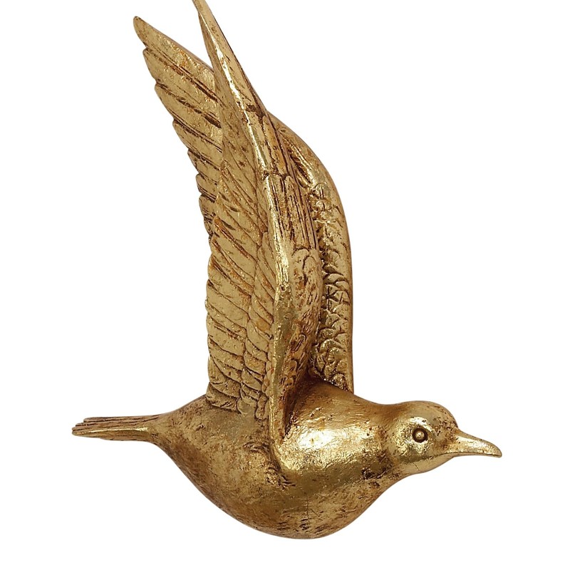 Deco 79 Polystone Bird Home Wall Decor Metallic 3D Sculpted