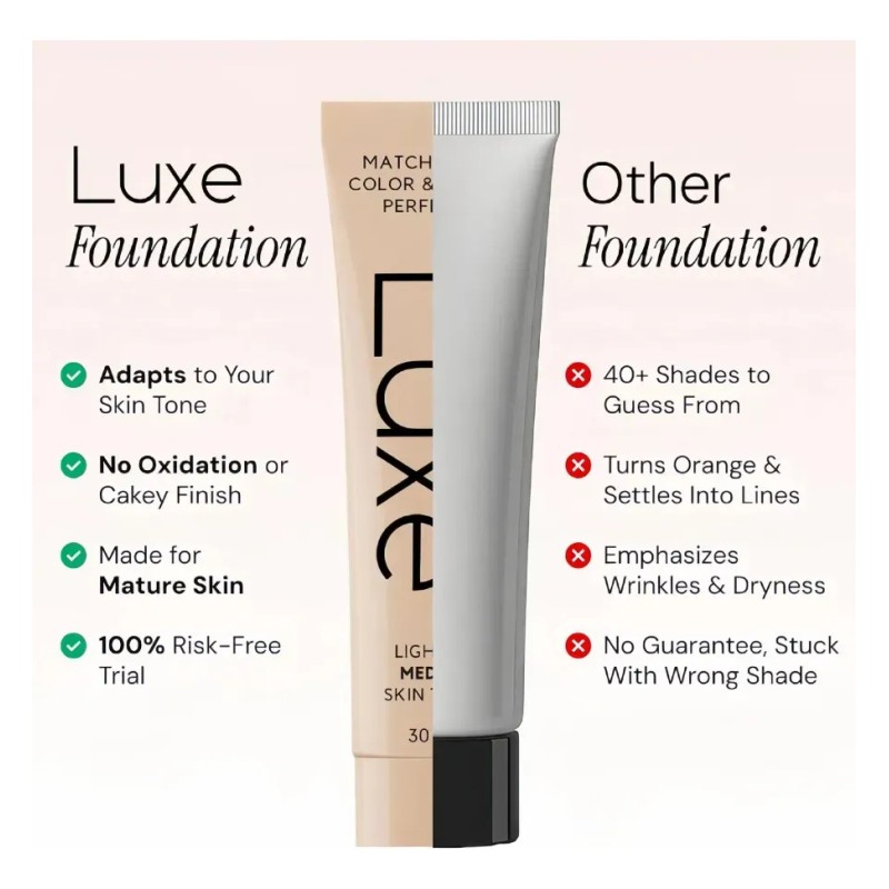 Jji Luxe Foundation 30ml, Maquillaje Ligero, Huevos Con
