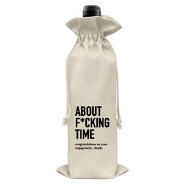 RNYJJ Funny Engagement Wine Bag, Engagement Gift for New Couples Mr and Mrs Marriage Wedding Honeymoon Gifts Bachelorette Party Bridal Shower Gift