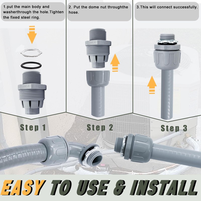 Feotech Liquid-Tight Conduit and Connector Kit - 3/4 Inch 25