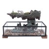 HinLIaDa Desktop Rockery Waterfall Fountain with Rockery & Fish Tank,
