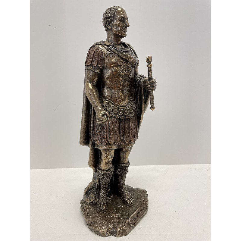Gaius Julius Caesar in Roman Military Uniform Statue Bronze Finish