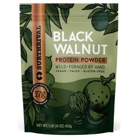 Surthrival: Black Walnut Protein Powder, Wild-Foraged, Ethically-Harvested, 17g Protein, USA Sourced, Vegan, Paleo, Gluten-Free, 1lb