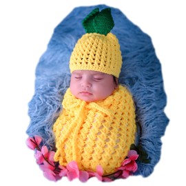 Baby Photography Props Pineapple Hat Sleeping Bag Newborn Boy Girl Photo Shoot Outfits Infant Crochet Unisex Set
