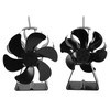 Fireplace Stove Fan 6 Blades Quiet High Temperature Resistant Heat