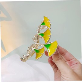 Gatuida 2Pcs Ginkgo Leaf Hair Claw Clips Large Jaw Clip for Thick Hair for Women Elegant Flower Design for Daily Use and Special Occasions