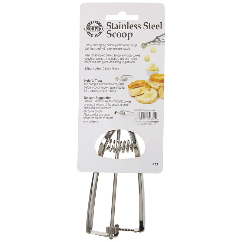 Norpro Stainless Steel Scoop, 25MM (.5 Tablespoon)