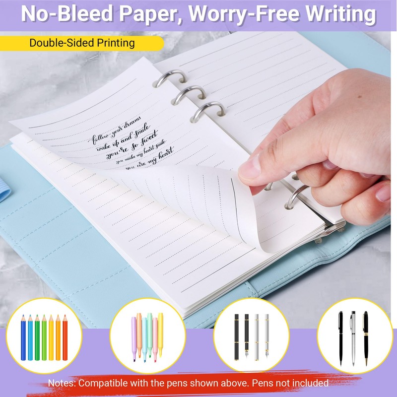 Antner A6 Lined Refill Paper 6-Hole Planner Inserts for A6