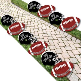 Homecoming - Helmet and Football Lawn Decorations - Outdoor Football Themed Yard Decorations - 10 Piece