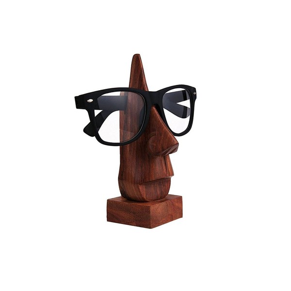 IndiaBigShop Spectacle Holder Wooden Eyeglass Spec Stand Holder with Unique Design Shape Display Stand Home Decor