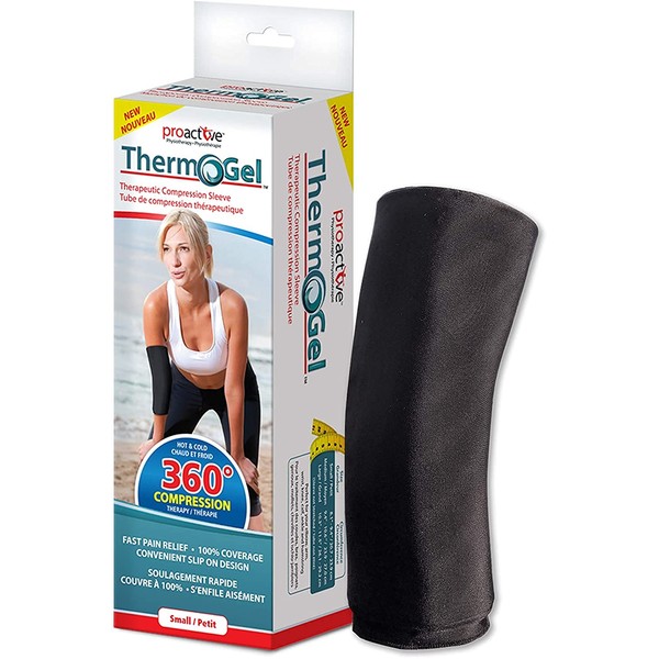 ProActive Therm-o-gel Hot or Cold Therapeutic Compression Sleeve for Injuries, Muscle Pain, Soreness, Swelling, Bruising, Sprains, Arthritis, Tendonitis, Reusable Non-toxic Gel Pack, Large, 1 Count