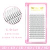 Fan Eyelash Extensions, 3D-C-0.07-14, Short, Ready-Made Volume Eyelashes, 0.07 C