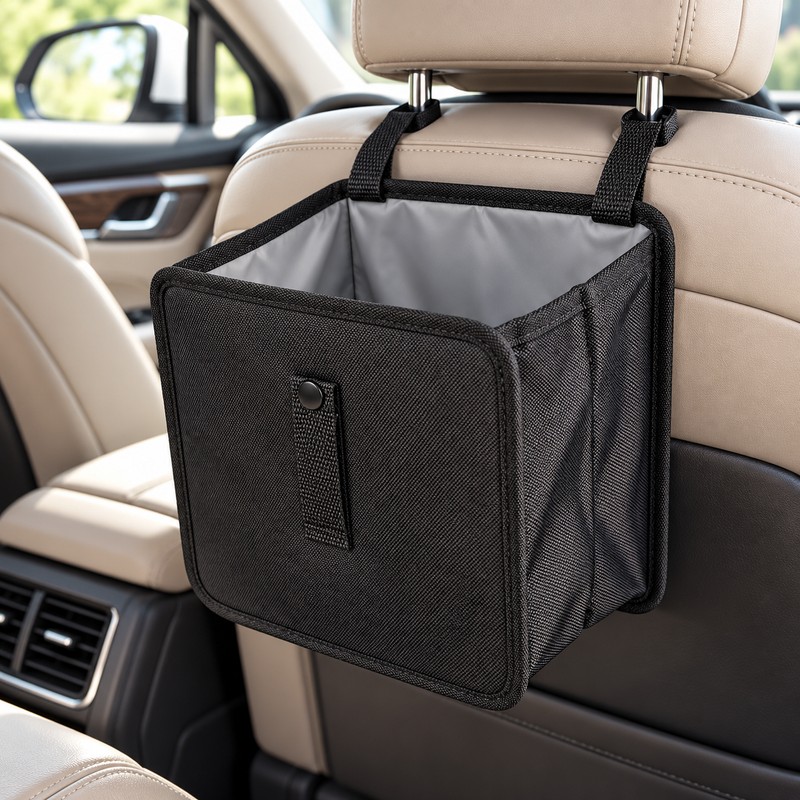 1pc Durable polyester fiber car trash can - Multi-functional folding