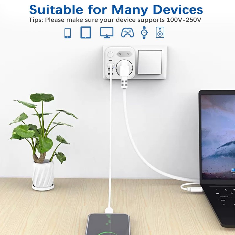 VMUTGA Double Plug for Socket, Multiple Socket Adapter with 3