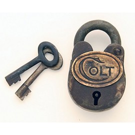 Metal Old West Colt Padlock with Keys