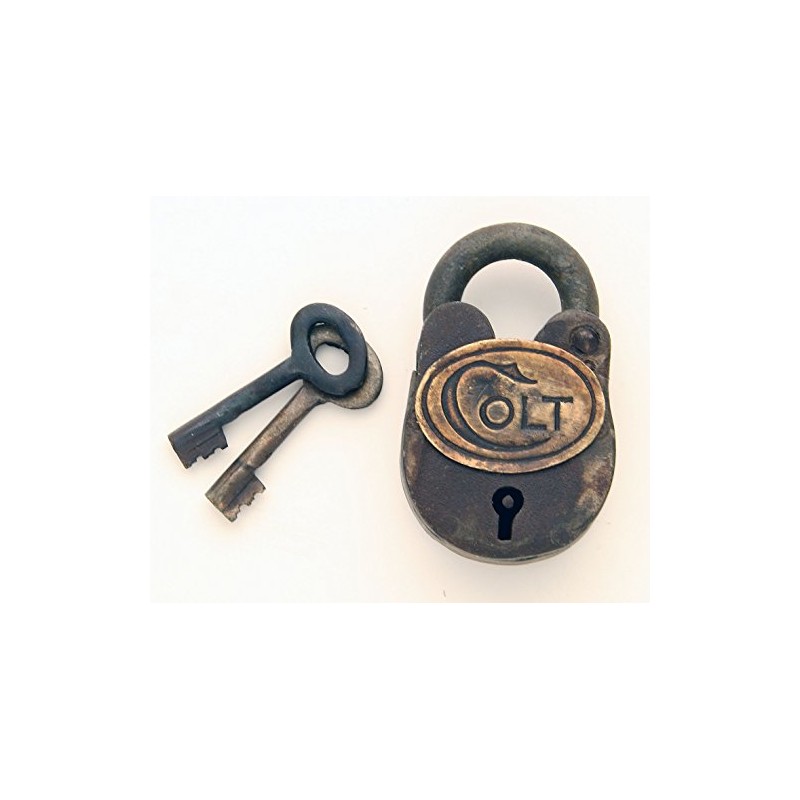 Metal Old West Colt Padlock with Keys