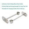 2 Pack Ceiling Mount Bracket, Stainless Steel Wardrobe Pipe Bracket