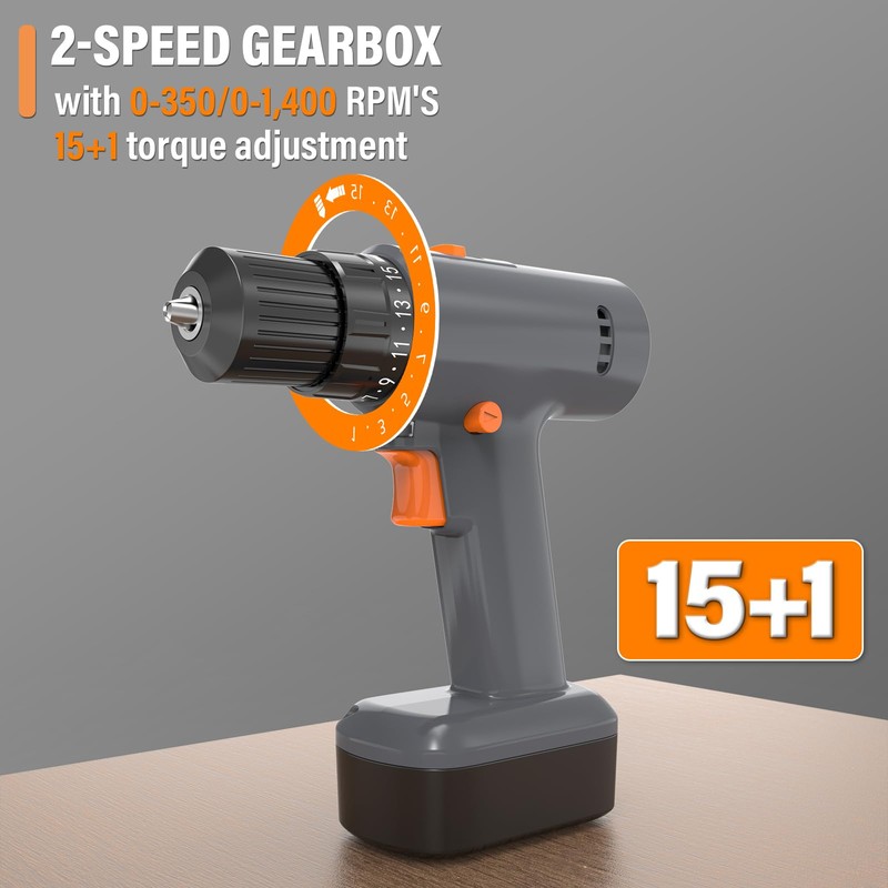 ESANHAO Cordless Drill for Drain Snake with Battery and Charger