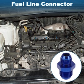 A ABSOPRO Male Flare Reducer Hose Fitting Adapter AN10-AN8 Fuel Line Connector Aluminum Blue